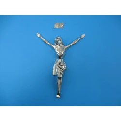 Korpus Pana Jezusa na krzyż metalowy + napis 22 cm